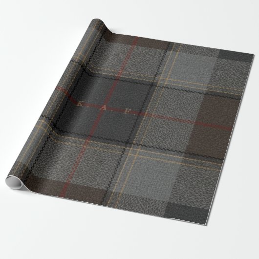 Highland Dispatch Tartan Custom Monogram Gift Wrap ラッピングペーパー (アンロールド)