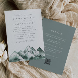 Highland | Double-Sided Mountain Range Wedding 招待状