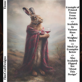 Highland Hare, Red Tartan Cloak EG8R Decoupage 薄葉紙