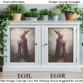 Highland Hare, Red Tartan Cloak EG8R Decoupage 薄葉紙