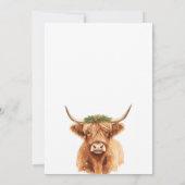 Highland Miniature Cow Festive Christmas Greenery カード (裏面)
