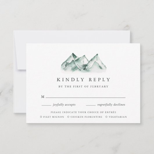 Highland | Mountain Wedding Meal Choice 出欠カード (正面)