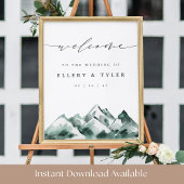 Highland | Mountain Wedding Printable Welcome Sign ポスター