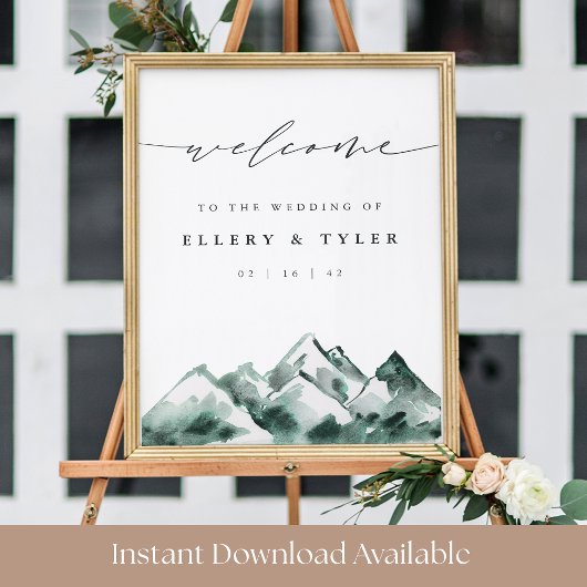 Highland | Mountain Wedding Printable Welcome Sign ポスター