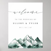 Highland | Mountain Wedding Printable Welcome Sign ポスター (正面)