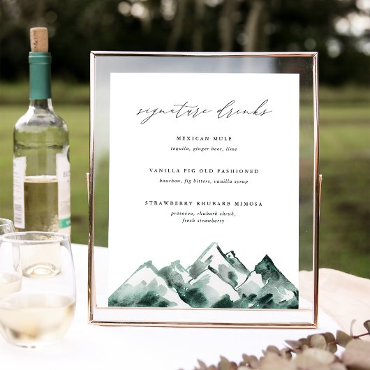 Highland | Mountain Wedding Signature Drink Sign ポスター