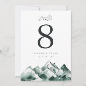 Highland | Mountain Wedding Table Number Card 招待状 (正面)