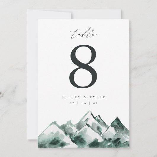 Highland | Mountain Wedding Table Number Card 招待状 (裏面)