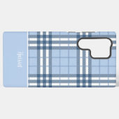 Highland Plaid Blue MagSafe Tough Samsung Galaxyケース (裏面横)