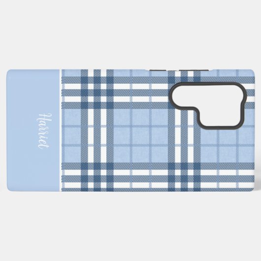 Highland Plaid Blue MagSafe Tough Samsung Galaxyケース (裏面横)