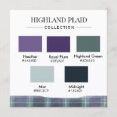 Highland Plaid Color Palette Card 招待状 (正面)