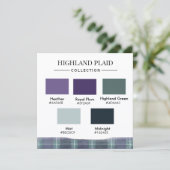 Highland Plaid Color Palette Card 招待状 (スタンド正面)