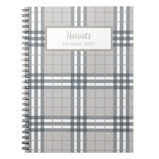 Highland Plaid Personalized Journal Notebook ノートブック (正面)