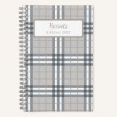 Highland Plaid Personalized Journal Notebook ノートブック (正面)