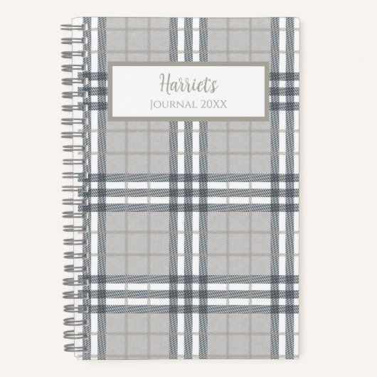 Highland Plaid Personalized Journal Notebook ノートブック (正面)