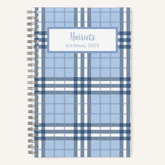 Highland Plaid Personalized Journal Notebook ノートブック (正面)