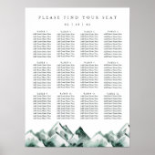 Highland Printable Mountain Wedding Seating Chart ポスター (正面)