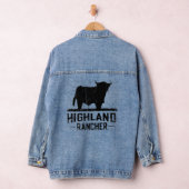 Highland Rancher – スコットランドのハイランドカウカットキャットセンター デニムジャケット (ハンガー)