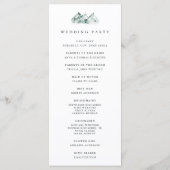 Highland | Rustic Mountain Wedding プログラム (裏面)
