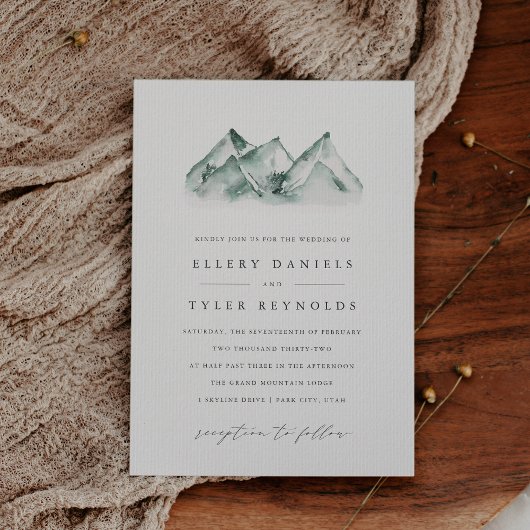 Highland | Winter Mountain Range Wedding 招待状