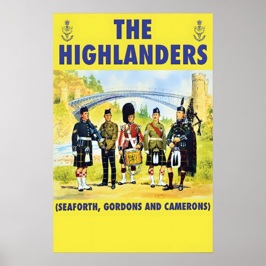Highlanders British Army Recruitment Poster ポスター (正面)