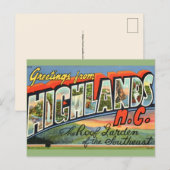 Highlands NC Retro Postcard ポストカード (正面/裏面)