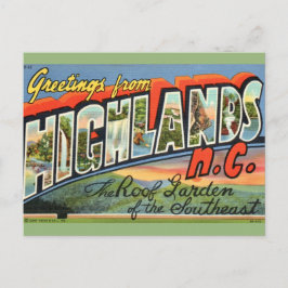 Highlands NC Retro Postcard ポストカード