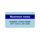 Highlighted Business Name on Light Blue Address ラベル (正面)