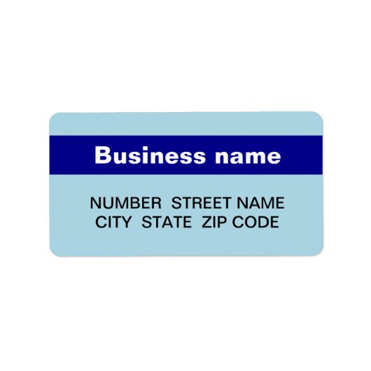 Highlighted Business Name on Light Blue Address ラベル (正面)
