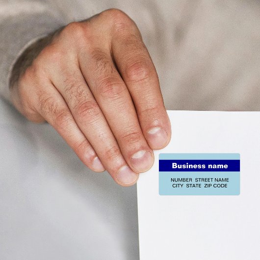 Highlighted Business Name on Light Blue Address ラベル
