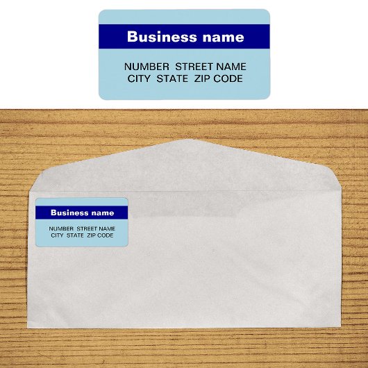Highlighted Business Name on Light Blue Address ラベル