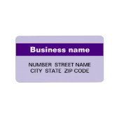 Highlighted Business Name on Purple Address Label ラベル (正面)