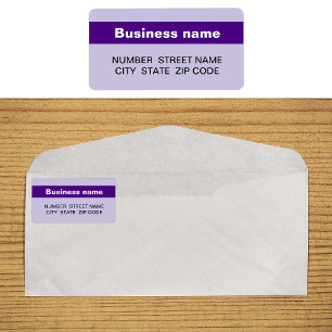 Highlighted Business Name on Purple Address Label ラベル