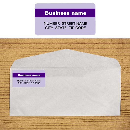 Highlighted Business Name on Purple Address Label ラベル