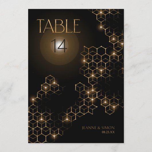 Highlights Honeycomb Geometric Table Number ID1165 招待状 (裏面)