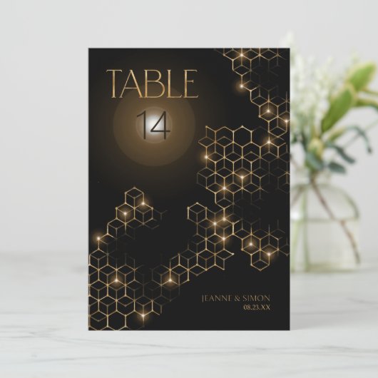 Highlights Honeycomb Geometric Table Number ID1165 招待状 (スタンド正面)