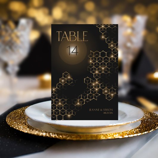 Highlights Honeycomb Geometric Table Number ID1165 招待状