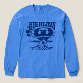 Highline Diving Tech Retro (ブルーロゴ) 長袖 トライブレンドTシャツ