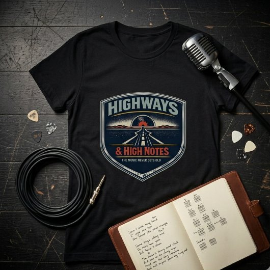 Highways & High Notes – Chrome Revival Tシャツ