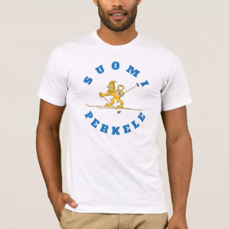 Hiihtäväのsuomileijona - Suomi Perkele - t-paita Tシャツ