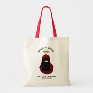 Hijabは私の王冠- NIQAB - BUR -ガラスです トートバッグ
