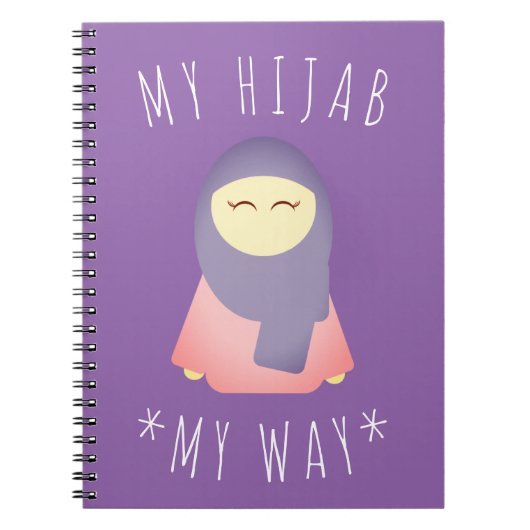 HIJAB手帳イスラムのプレゼント付きかわいい女の子 ノートブック (正面)