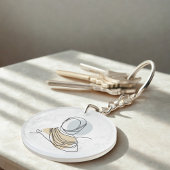 Hijab Line Art Marble Keychain | Acrylic Keychain キーホルダー