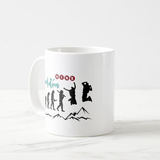 Hike Evolution Wanderung Berge コーヒーマグカップ (正面左)