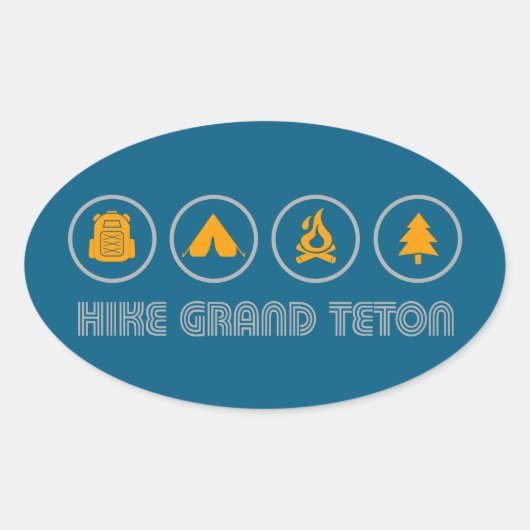 Hike Grand Teton National Park 楕円形シール (正面)