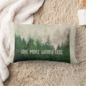 hike more worry less evergreen trees nature art  ランバークッション (ブランケット)
