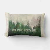 hike more worry less evergreen trees nature art  ランバークッション (正面)