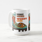 Hike More Worry Less Funny Camping Mug コーヒーマグカップ (正面左)