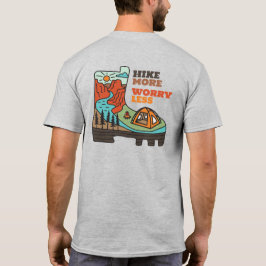 Hike More Worry Less Funny Camping T-Shirt Tシャツ