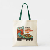 Hike More Worry Less Funny Hiking Tote Bag トートバッグ (裏面)